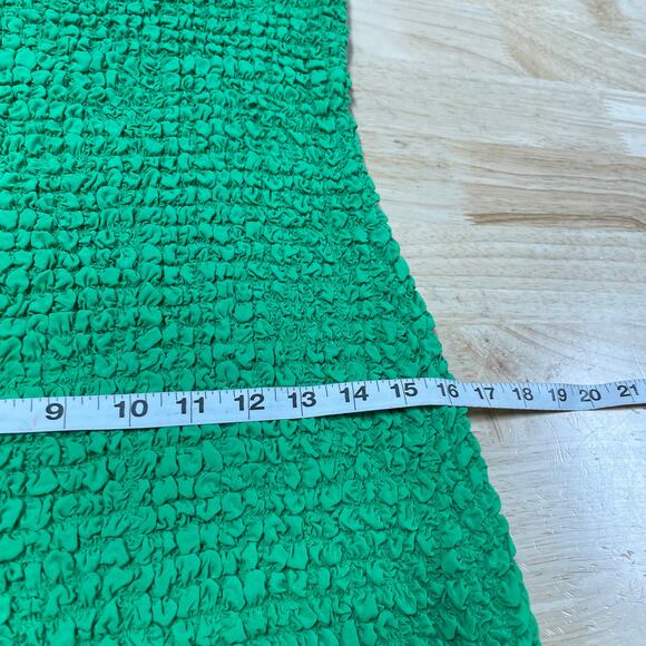 Rails NWT Julie Mini Dress Clover Green Size M Retro 90s Popcorn Fabric Stretchy - Picture 8 of 9